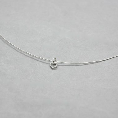 silver heart shape, necklace, silver chain
