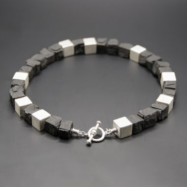 Bazaltas, sidabras, vėrinys, kaklo papuošalai